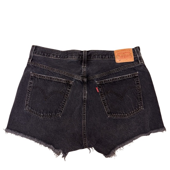 Levi's 501 Vintage Black Distressed Denim Shorts - Picture 10 of 13